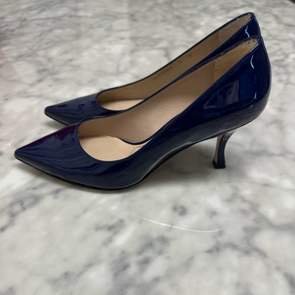 Stuart Weitzman Glossy midnight blue heels